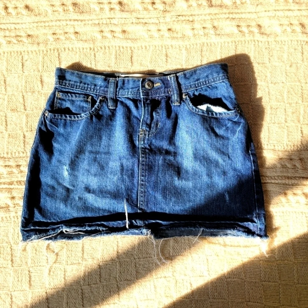 Gap Dark Wash Jean Mini Skirt 0